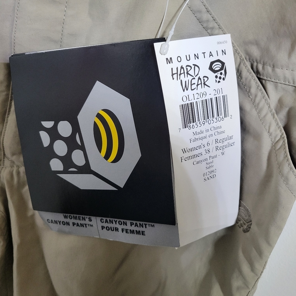 NWT Women's Mountain Hardwear Beige Canyon Pants, Size 6 - Picture 5 of 5